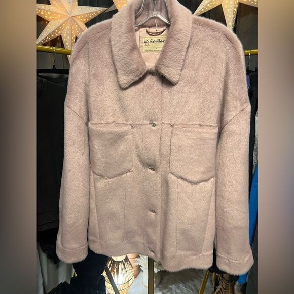 Free People We the Free Cozy Opal Swing Jacket in Pink NWOT - Picture 3 of 7